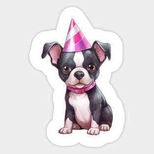 Birthday Boston Terrier Dog Sticker